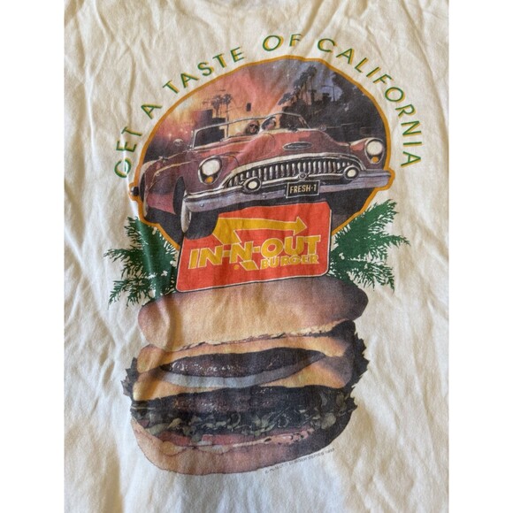 90'S IN-N-OUT BURGER Single Stitch T-Shirt Men's Large/X-Large 1993 Back Print - Picture 13 of 16
